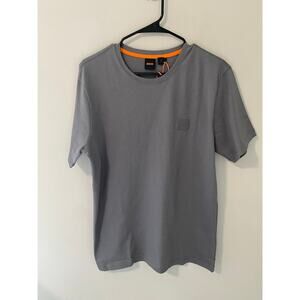 New Boss Relaxed Fit Tales Logo Luxury T-shirt, 100% Cotton, Gray, Size XL
